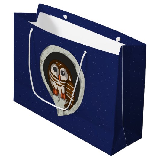 Selene the Owl Gift Bag Große Geschenktüte (Vorderseite Schrägansicht)