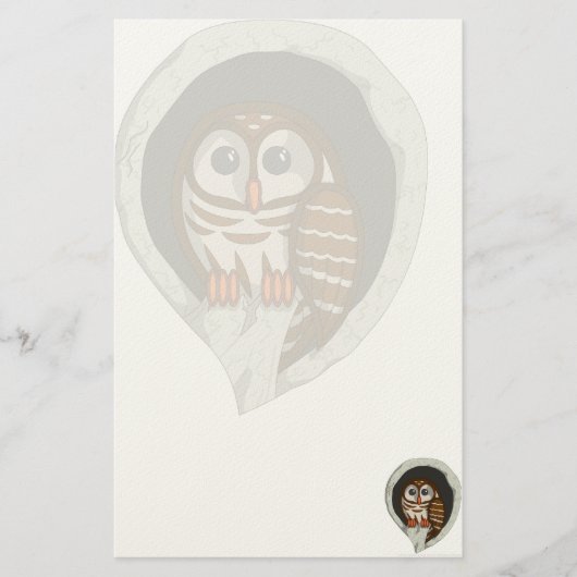 Selene the Owl Stationery Briefpapier (Vorderseite)