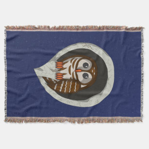Selene the Owl Throw Blanket Decke