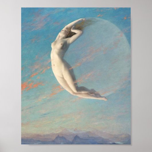 Selene von Albert Aublet 1880 Frauen und Mond Poster (Vorne)