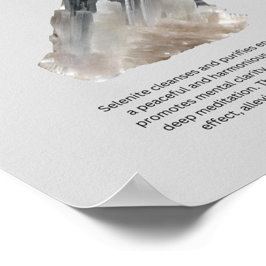 Selenite Crystal Meaning Poster (Ecke)