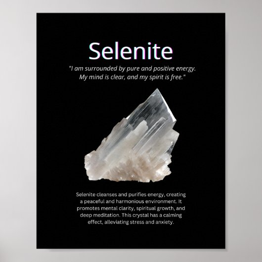 Selenite Crystal Stone Bedeutung Poster (Vorne)