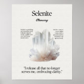 Selenite Stone Crystal Meaning Card Poster (Vorne)