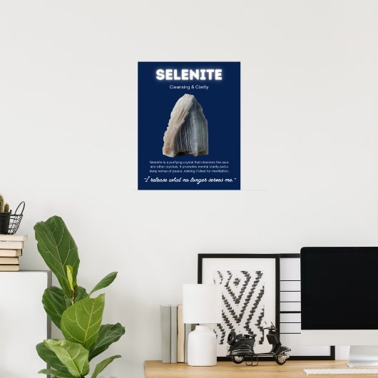 Selenite Stone Crystal Poster (Heimbüro)
