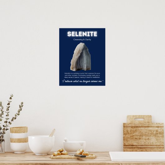 Selenite Stone Crystal Poster (Küche)