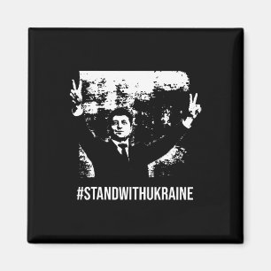 Selenskyj Steht mit der Ukraine Stopp Krieg Unters Magnet
