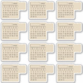 Self Adhesive Index Tabs Monthly Generic Calendar Aufkleber (Vorderseite)