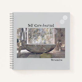 Self Care Bathtub Blasen Personal Gray Journal Notizblock