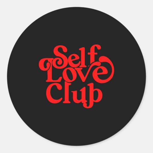 Self Care Club Sitive Aesthetic Self Love Valentin Runder Aufkleber (Vorderseite)