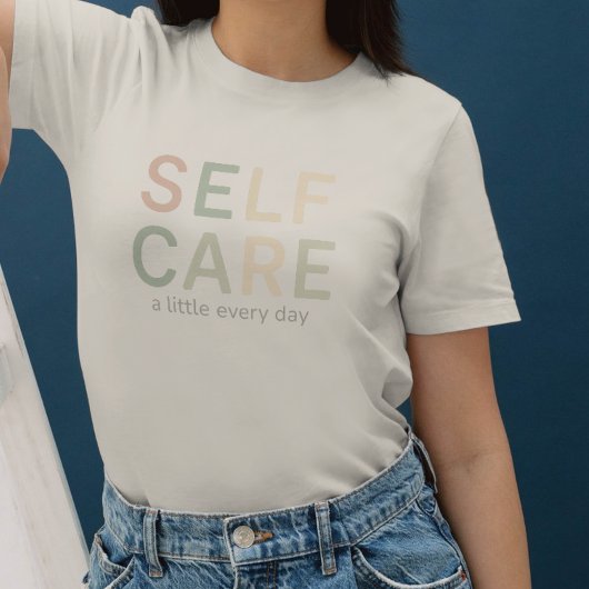 Self Care, Cozy Typography, Warm Aesthetic T-Shirt
