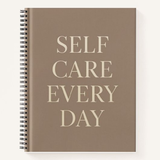 Self Care Every Day" Inspirational School Notebook Notizblock (Vorderseite)