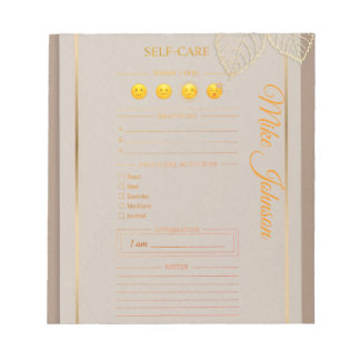 Self Care klassischer Planer Gold Luxus Wasserfarb Notizblock