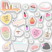 Self Care Me Time Cosy Chilling Bullet Journal Aufkleber (Vorderseite)