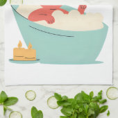 Self-Care-Modus: ON - Niedlich & lustig Cartoon Ba Geschirrtuch (Gefaltet)