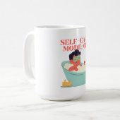 Self-Care-Modus: ON - Niedlich & lustig Cartoon Ba Kaffeetasse (Vorderseite Links)
