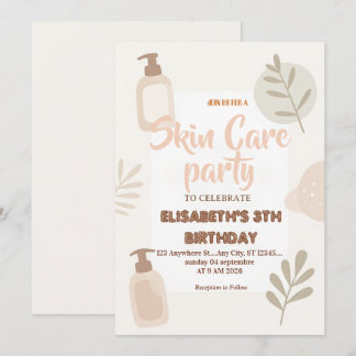 Self-Care Skin Care Party Invitation  Relax & Glow Einladung