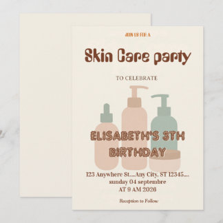 Self-Care Skin Care Party Invitation  Relax & Glow Einladung