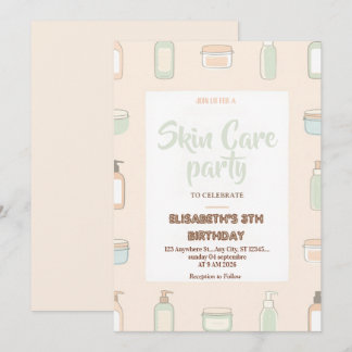 Self-Care Skin Care Party Invitation  Relax & Glow Einladung