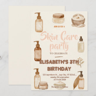 Self-Care Skin Care Party Invitation  Relax & Glow Einladung