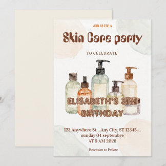 Self-Care Skin Care Party Invitation  Relax & Glow Einladung