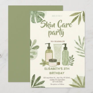 Self-Care Skin Care Party Invitation  Relax & Glow Einladung