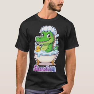 Self Care Sonntag Lustiges Krokodil Badet Zeit T-S T-Shirt