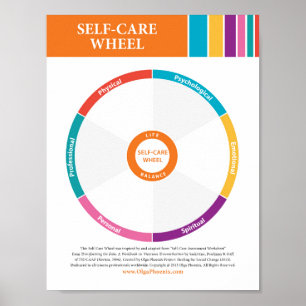 Self Care Wheel in Color! Poster