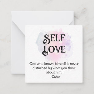 *~* Self-Esteem AP62 Liebe Eigene flache Note Card Mitteilungskarte