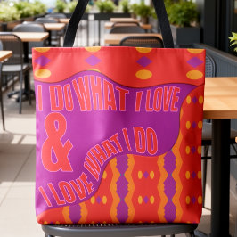 Self Expression Purple Orange Patterned Tasche