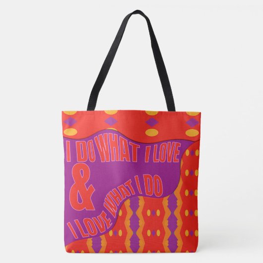 Self Expression Purple Orange Patterned Tasche (Vorderseite)