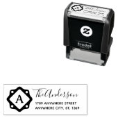 Self Inking Return Address Stamp with monogram. Permastempel (Beispiel)