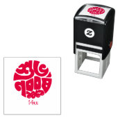 Self Inking Rubber Stamp red Permastempel (Beispiel)