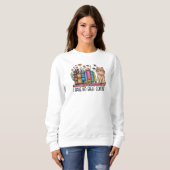 Self Kontrolle Sweatshirt Cat Lady Shirt Book Love (Vorne ganz)
