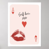 Self Love Ace of Hearts Pink Aesthetic Wall Poster (Vorne)