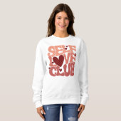 "Self Love Club" Retro Pink Groovy Graphic Sweatshirt (Vorne ganz)