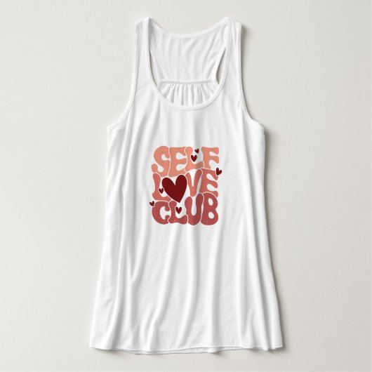"Self Love Club" Retro Pink Groovy Graphic Tank Top (Design Vorderseite)