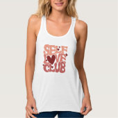 "Self Love Club" Retro Pink Groovy Graphic Tank Top (Vorderseite)