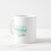 Self Love Mint Wavy Retro Custom Name Text Kaffeetasse (Vorderseite Links)