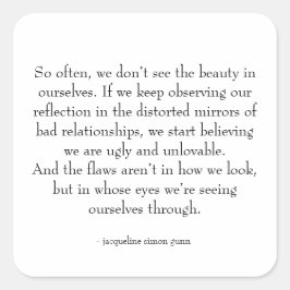 self-love quote  quadratischer aufkleber