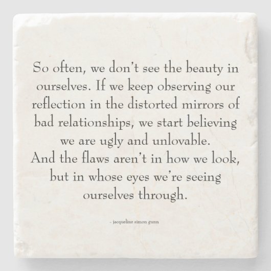 self-love quote  steinuntersetzer (Vorderseite)