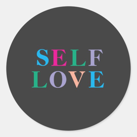 Self love  runder aufkleber (Vorderseite)