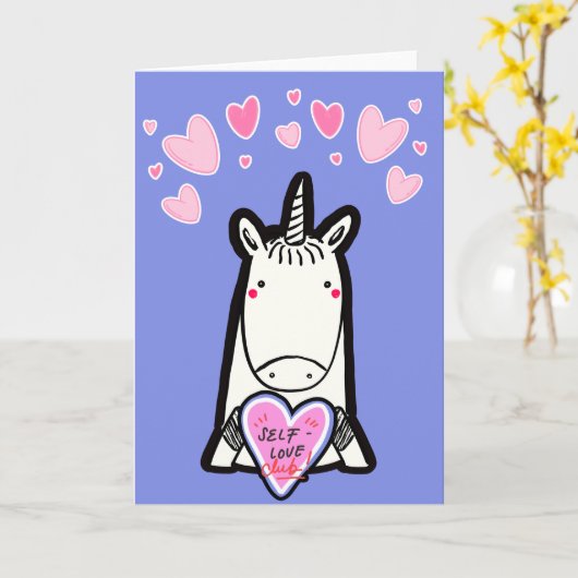 Self-Love Unicorn Karte (Gelbe Blume)