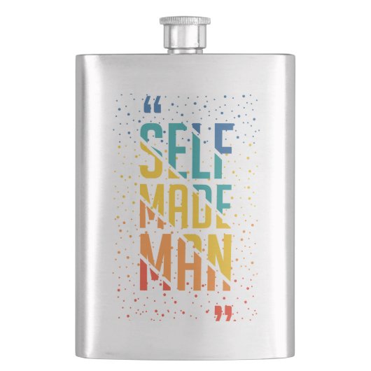 Self Made Man | Funny LGBTQ | Pride Month Flachmann (Vorderseite)