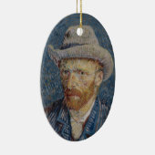 Self-Portrait Gray Felt Hat Van Gogh Fine Art Keramikornament (Rechts)