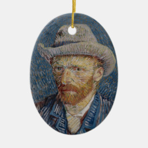 Self-Portrait Gray Felt Hat Van Gogh Fine Art Keramikornament