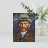 Self-Portrait Gray Felt Hat Van Gogh Fine Art Postkarte (Stehend Vorderseite)