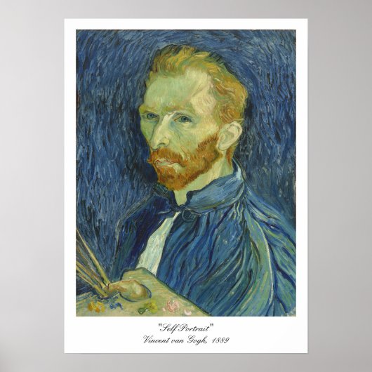 "Self Portrait" mit Palette, Vincent van Go Poster (Vorne)