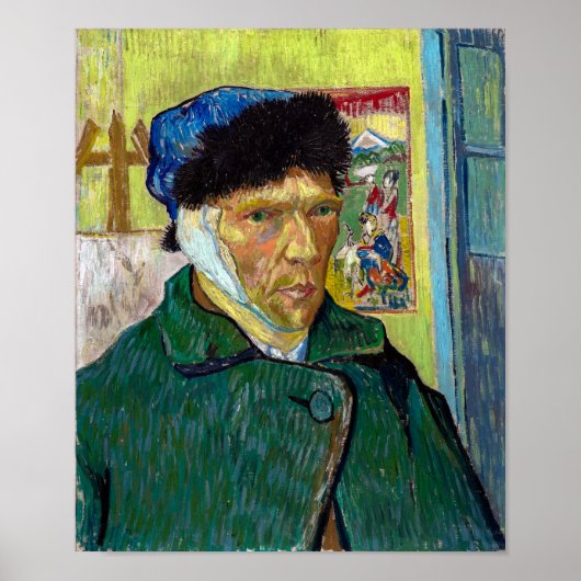 Self-Portrait w Bandaged Ear | Van Gogh | Poster (Vorne)