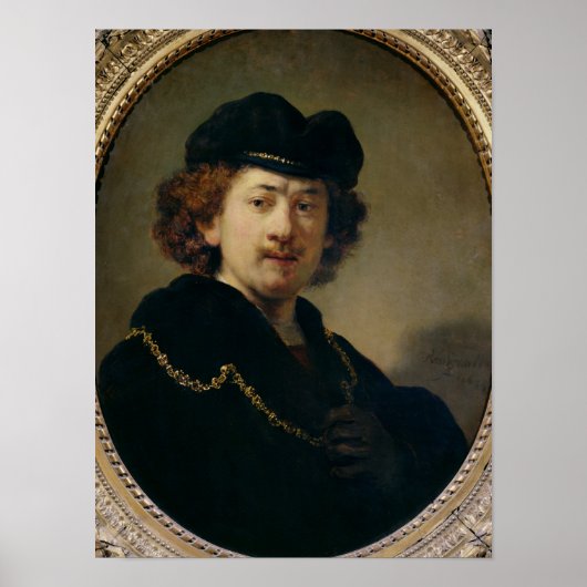 Self Portrait with Hat and Gold Chain, 1633 Poster (Vorne)