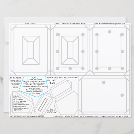 Selfie Bilderrahmen für 2x3 Foto Druckbar oder (Vorderseite)